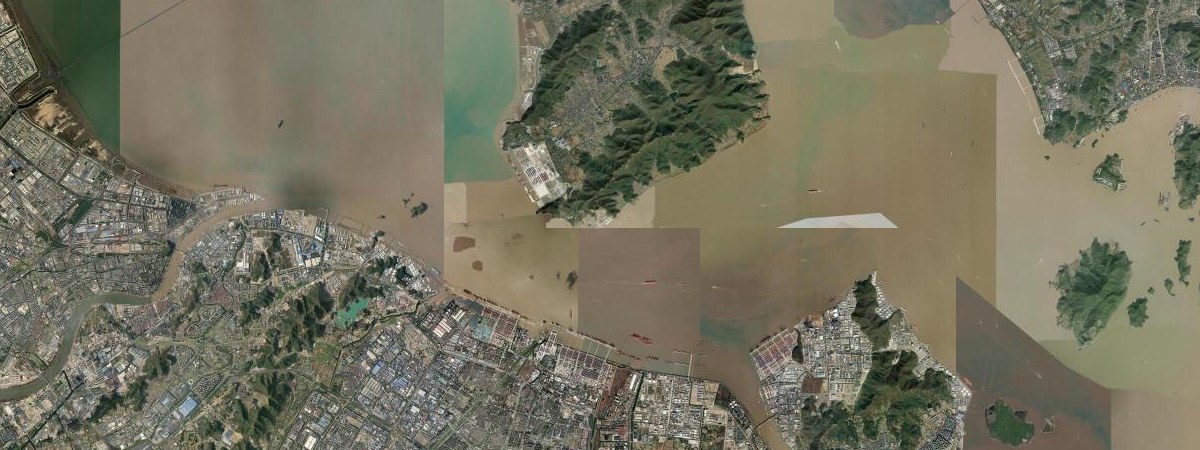 Ningbo-Zhoushan satellite view